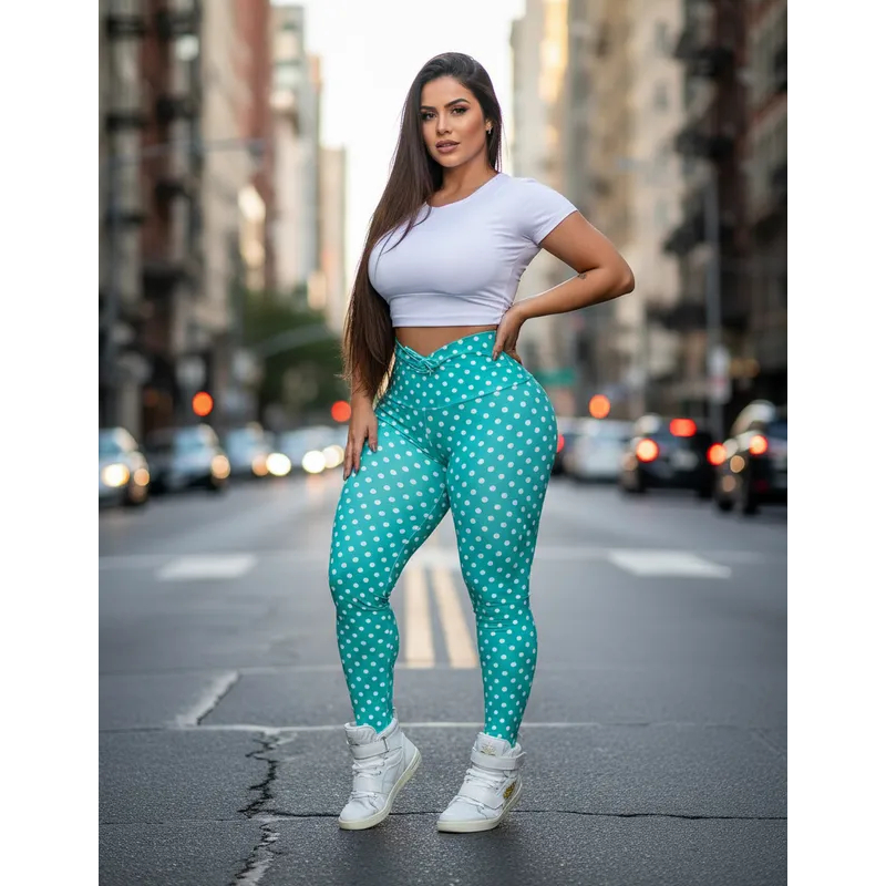 Roupa De Academia Moda Feminina Leg De Cordão Poa em Oferta na Shopee