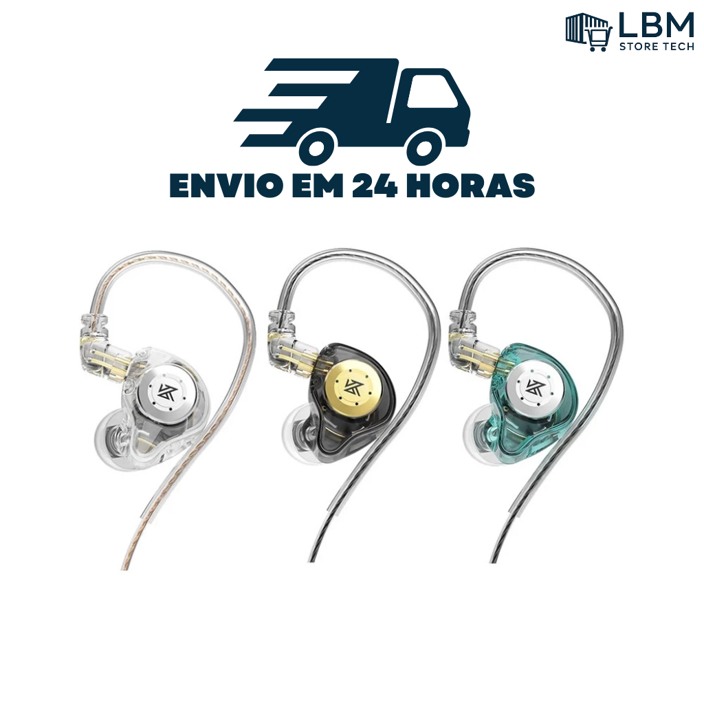 Fone de Ouvido Kz Edx Pro Profissional Gamer Retorno de Palco Sem Microfone