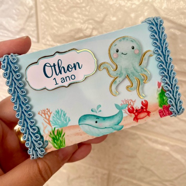 Porta Kit Kat Fundo do Mar - Lembrancinha