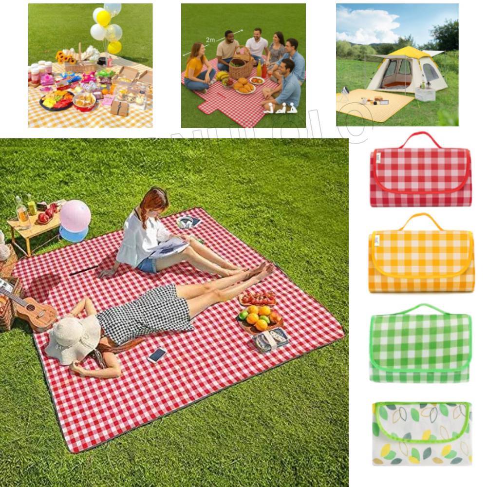 Tapete Piquenique Dobrável 200*200cm Impermeável À Prova De Umidade para Praia, Camping, Festa na Grama