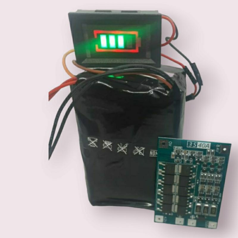 Kit pack bate 12 v BMS + Medidor +Carregador som bob TS BRAVOX mp3 OFERTA