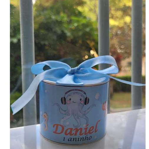 Tubolata Personalizada Fundo Mar 5x6cm – Lembrancinha para Festa, Chá de Bebê, Revelação e Maternidade,casamento