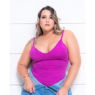 BODY PLUS SIZE ALCINHA com bojo suplex em Oferta na Shopee