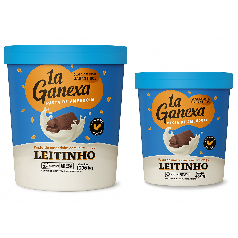 Pasta de Amendoim La Ganexa - Leitinho com Chocolate com Whey Protein - 0 Açúcar - 450g 1Kg em Oferta na Shopee