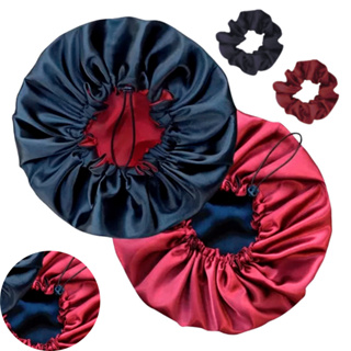 Kit 2 Toucas de Cetim Dupla Face Regulável Premium + Scrunchie Antifrizz Cabelo Feminino Noturno em Oferta na Shopee