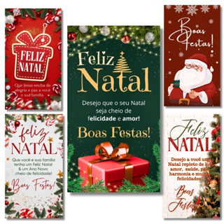50 ou 100 Cartões Mensagens Natal e Feliz 2026 - 9x5 cm - Pronta Entrega - Envio Rápido em Oferta na Shopee