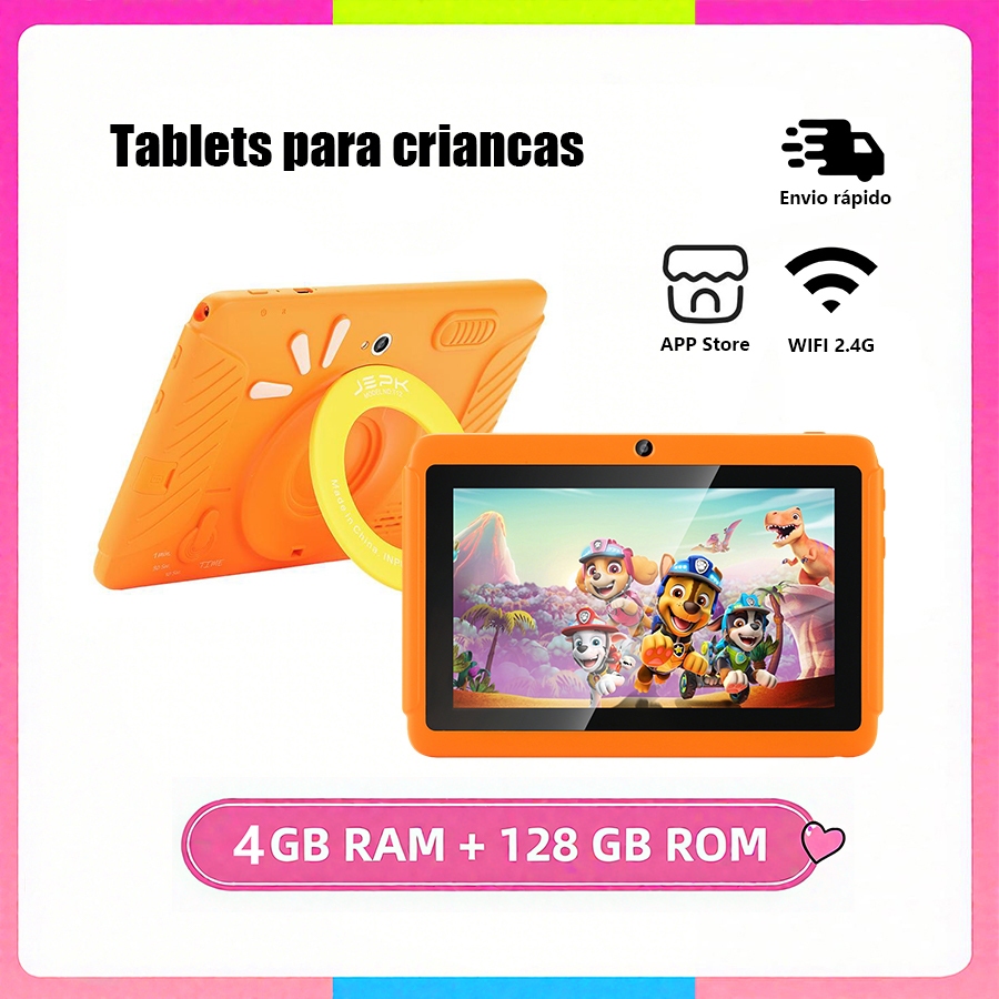 Tablet infantil de Android 13 alta qualidade 4GB+128GB 3000mAh Placa plana comestojo de proteçäo