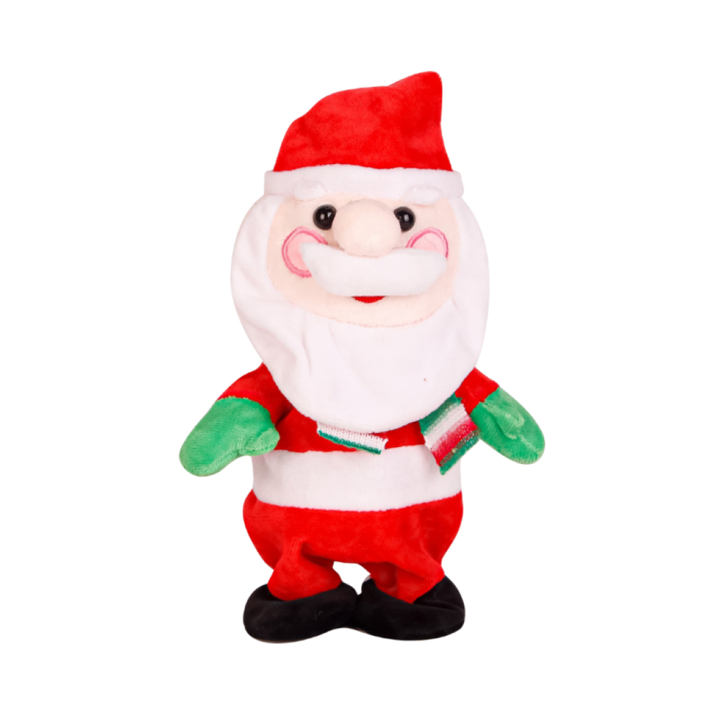 Boneco Papai Noel Natalino Musical Anda E Repetidor De Voz Em Português