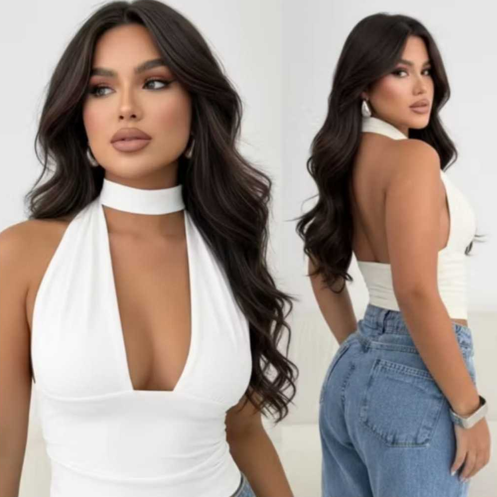 Blusa Cropped Amarraçao Feminina MultiForma Decote Festa Suplex Premium Elegante Sexy Moda Gringa em Oferta na Shopee