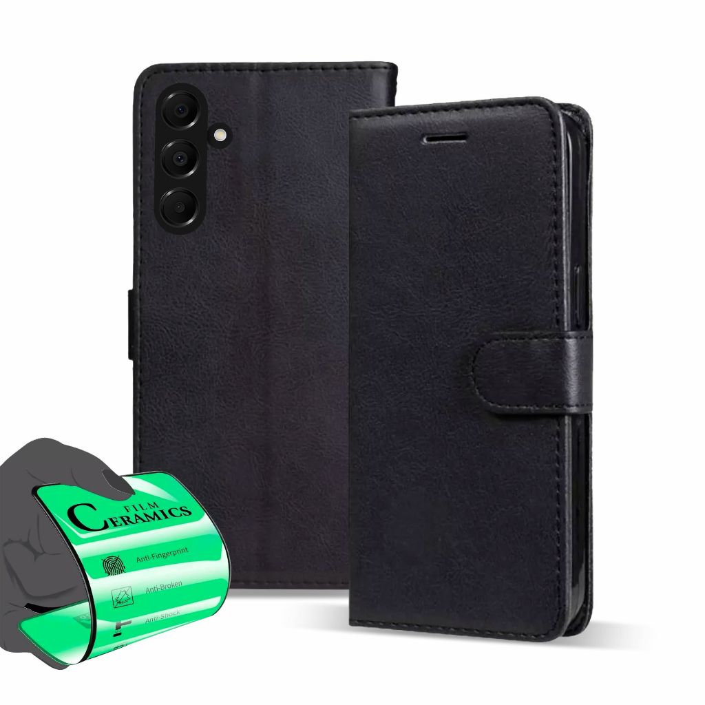Capa Capinha Carteira Flip + Película Para Galaxy A17 A17 5G em Oferta na Shopee