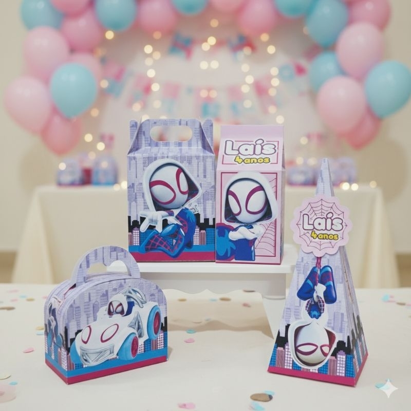 KIT FESTA  ARANHA FANTASMA | PERSONALIZADOS LEMBRANCINHAS CAIXINHAS PARA DECORAÇÃO ARANHA FANTASMA, | PEGUE E MONTE