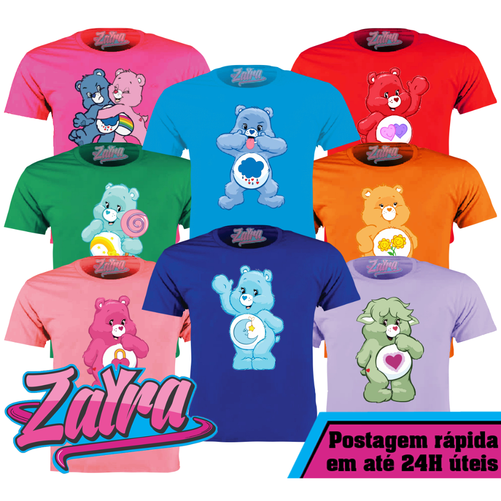 Camiseta Ursinhos Carinhosos PT2 (Do Infantil 2 ao Adulto G3) 100% Algodão em Oferta na Shopee