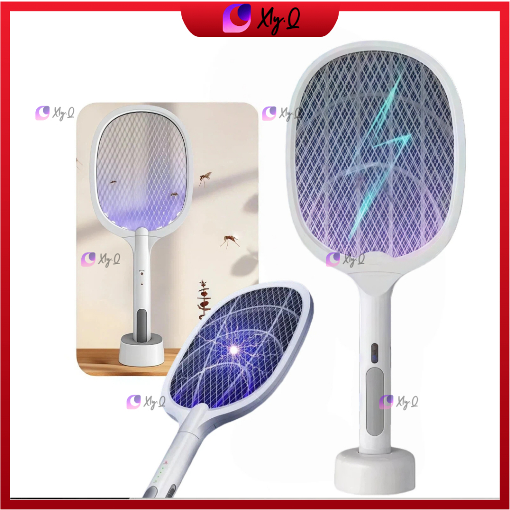 Raquete Elétrica Led Mata Insetos Recarregável Usb Armadilha  Uv Luz Roxa em Oferta na Shopee