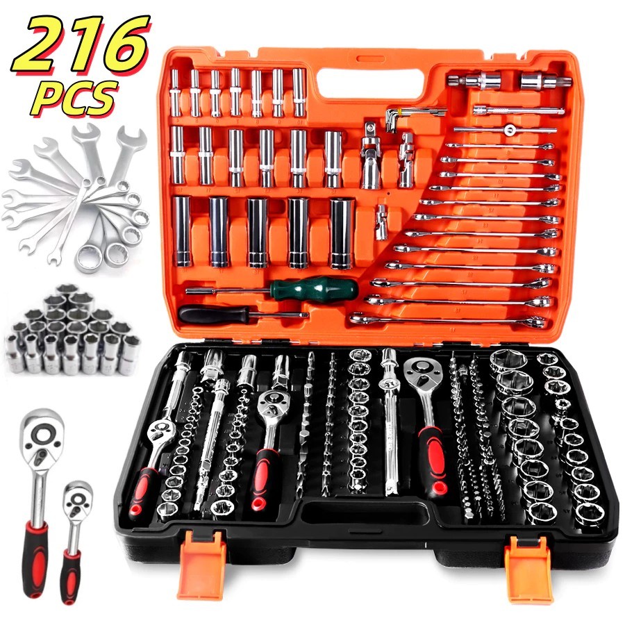 Jogo De Ferramentas 216 Crv Peças Kit Manual Chaves  Profissional em Oferta na Shopee