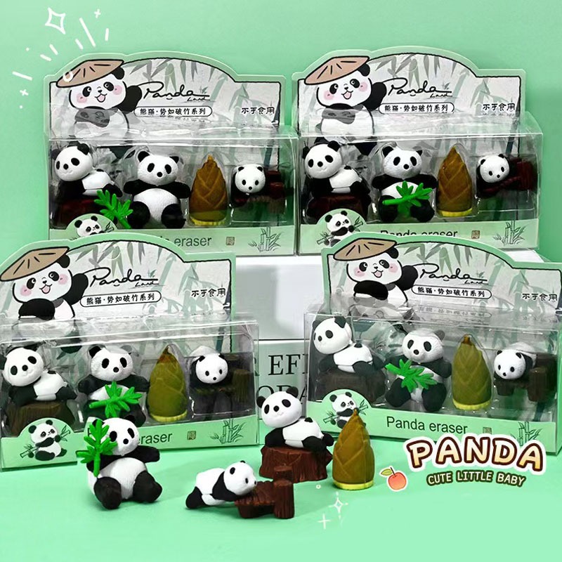Borracha De Panda Super Fofa Alta Qualidade Presente Para Estudantes Colecao Material Escolar