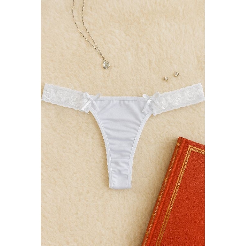 Kit Com 10 Tangas Calcinhas Feminina Fio Dental Não Marca na Roupa Microfibra lateral de Renda delicada Atacado Revenda