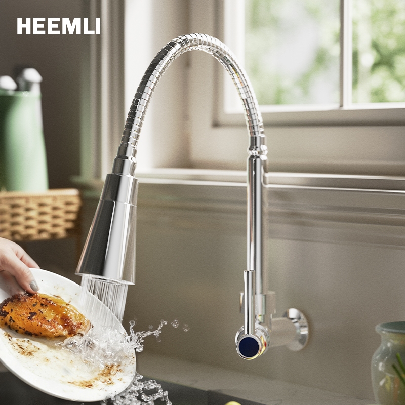 Heemli Torneira Gourmet Cozinha para Parede de Cozinha com Chuveiro Flexível 360° para Pia de Cozinha Gourmet Cromado em Oferta na Shopee