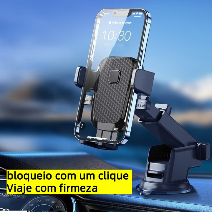 Suporte p/ Celular Universal p/ Carro, Ajustável, Instalação Sem Ferramentas, GPS Seguro