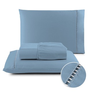 -Kit Lencol Jogo De Cama Berço/Solteiro /Casal/Queen/King 400 Fios Micropercal com Ponto …