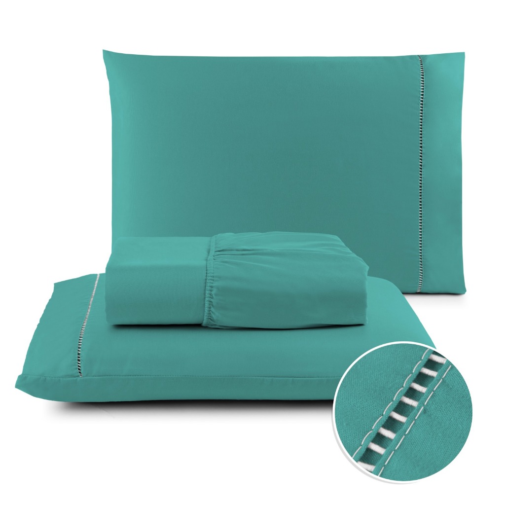 Jogo de Lençol 02 a 03 Peças 400 Fios Berço Cama Solteiro Casal Queen King Micropercal Ponto Palito