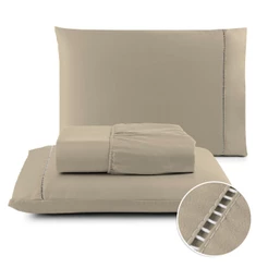 Lencol Queen Jogo De Cama Casal 400 Fios King Micropercal com Ponto Palito Berço e Solteiro