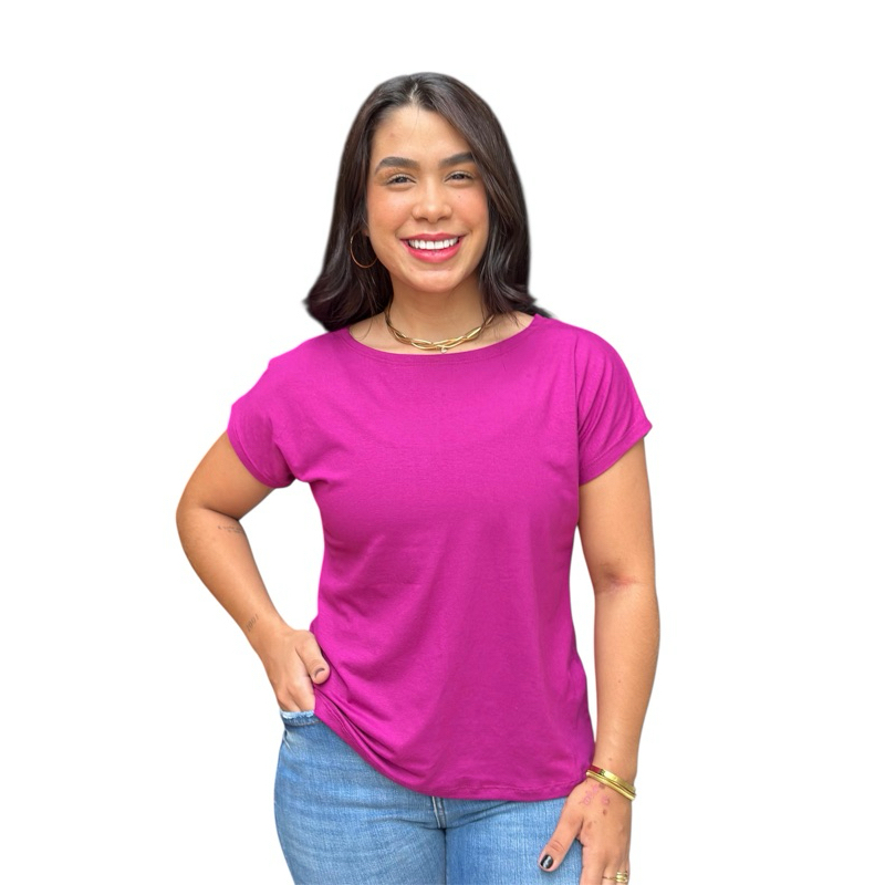 Blusa Feminina T-Shirt Básica Lisa- Malha Confortável e Leve Para o Dia a Dia Diversas Cores