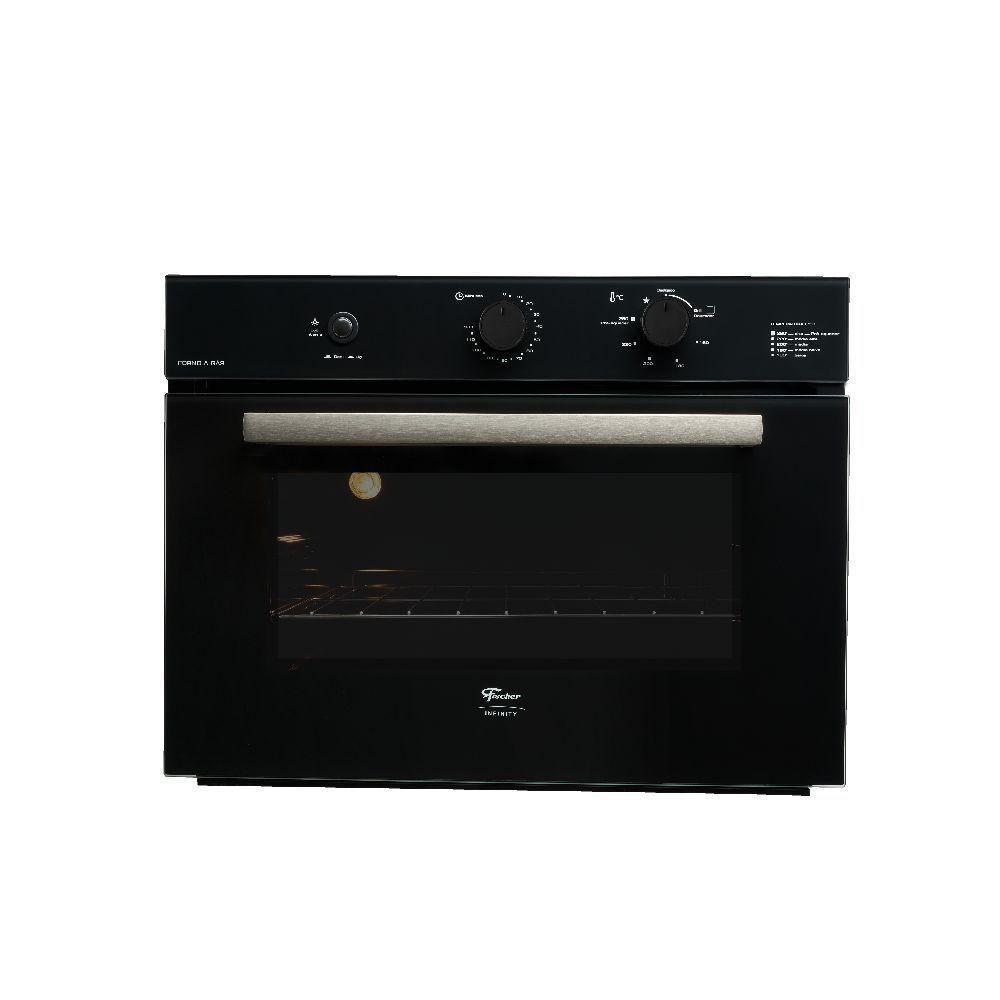 Forno a Gás de Embutir Fischer Easy Clean Infinity 50 Litros com Grill Preto em Oferta na Shopee
