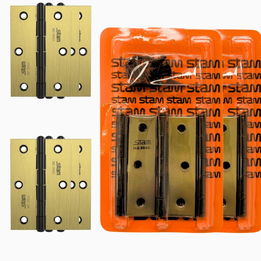 Kit 9 Dobradiças Para Montar Portas De Madeira Com Parafusos 90 Originais