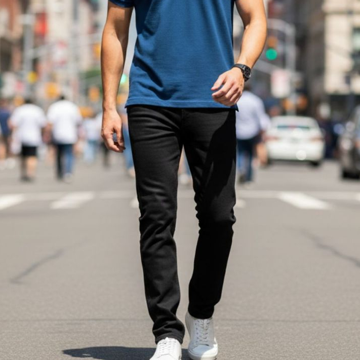 Calça jeans masculina tradicional Linha Premium Cor Preto em Oferta na Shopee