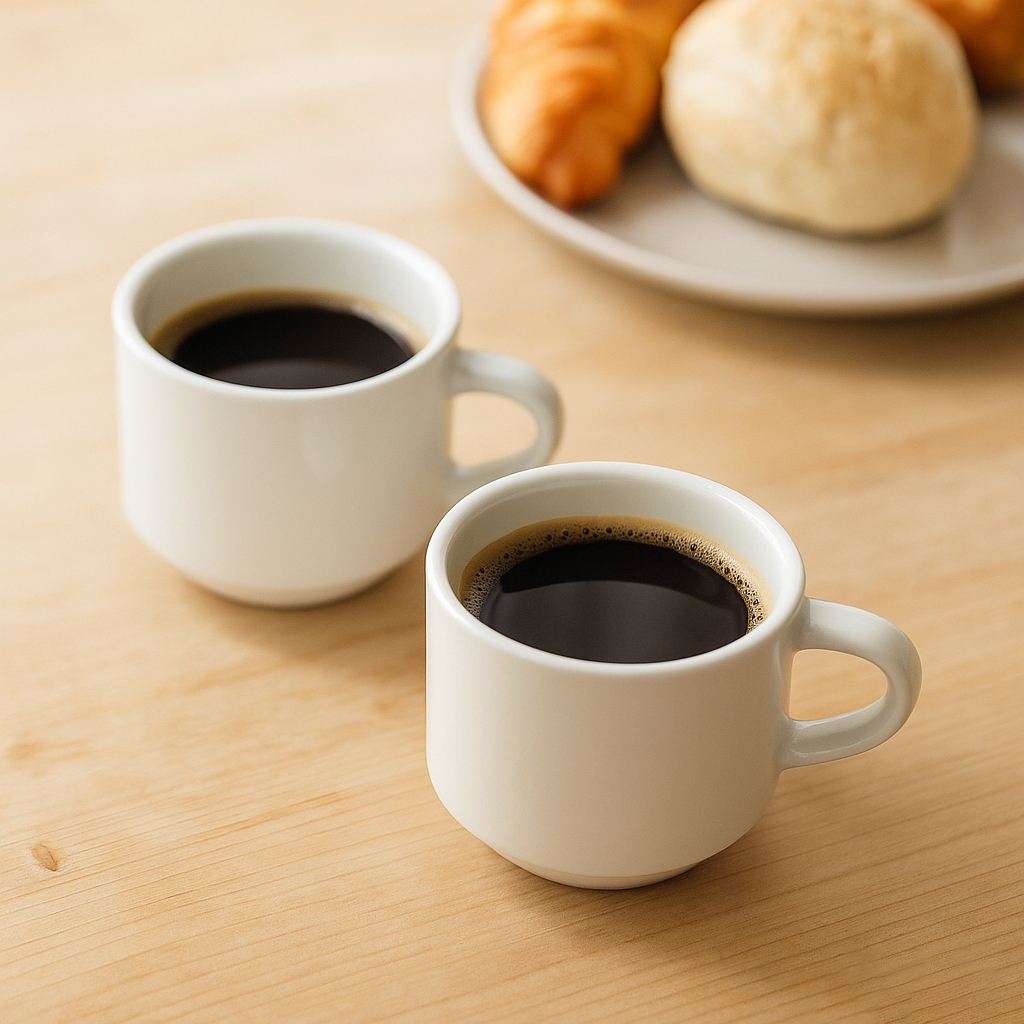 Kit 6 Xícaras de Chá Empilhável Hotel Porcelana Branca 200ml