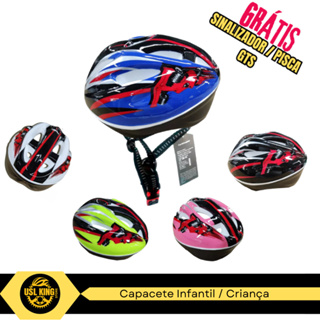 Capacete Infantil/Capacete de Bike/Capacete Skate/Capacete Patinete + Sinalizador Pisca GTS em Oferta na Shopee
