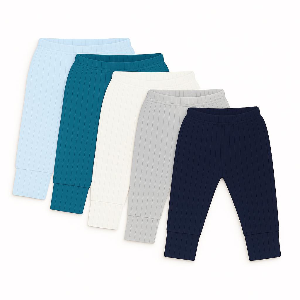 Kit 5 Peças Mijão canelado 100% Algodão Pé Reversível Bebe Menino em Oferta na Shopee