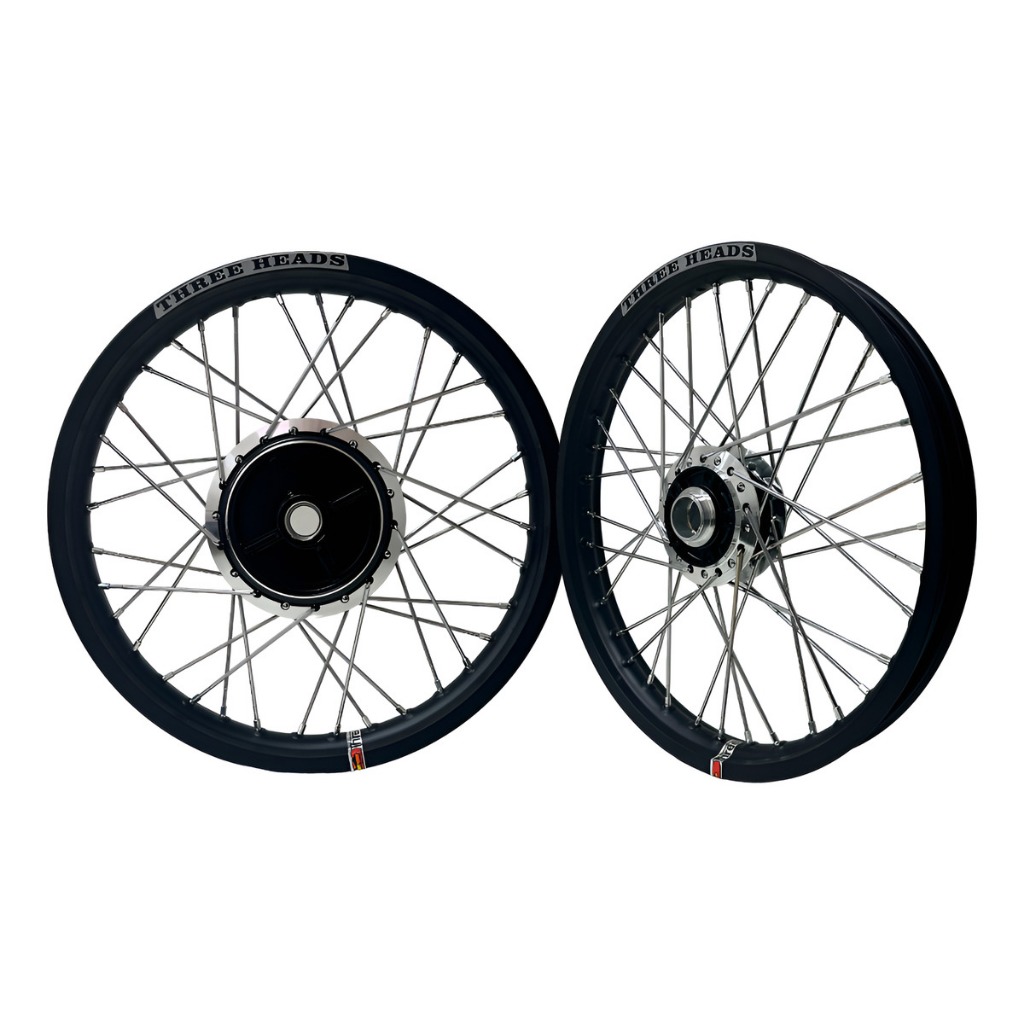 Par Roda Alumínio Three Heads Preto Fosco Titan 150 Fan 4mm
