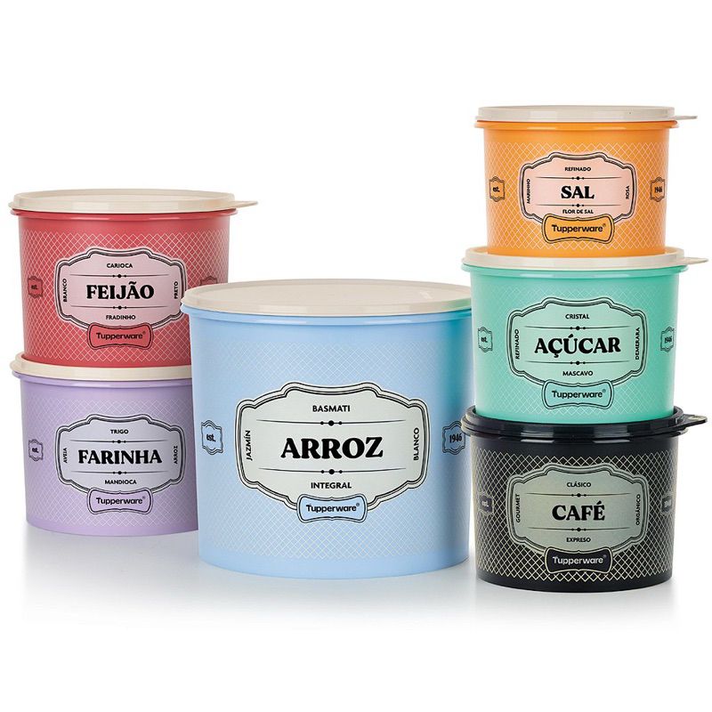 Potes de mantimentos Tupperware linha Essences