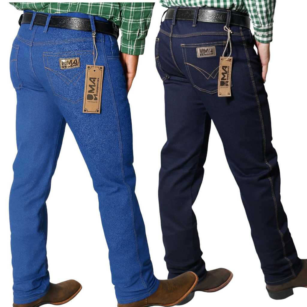 Kit 2 Calça Masculina Country Rodeio Com Elastano Tradicional Reta para Botas e Botinas em Oferta na Shopee
