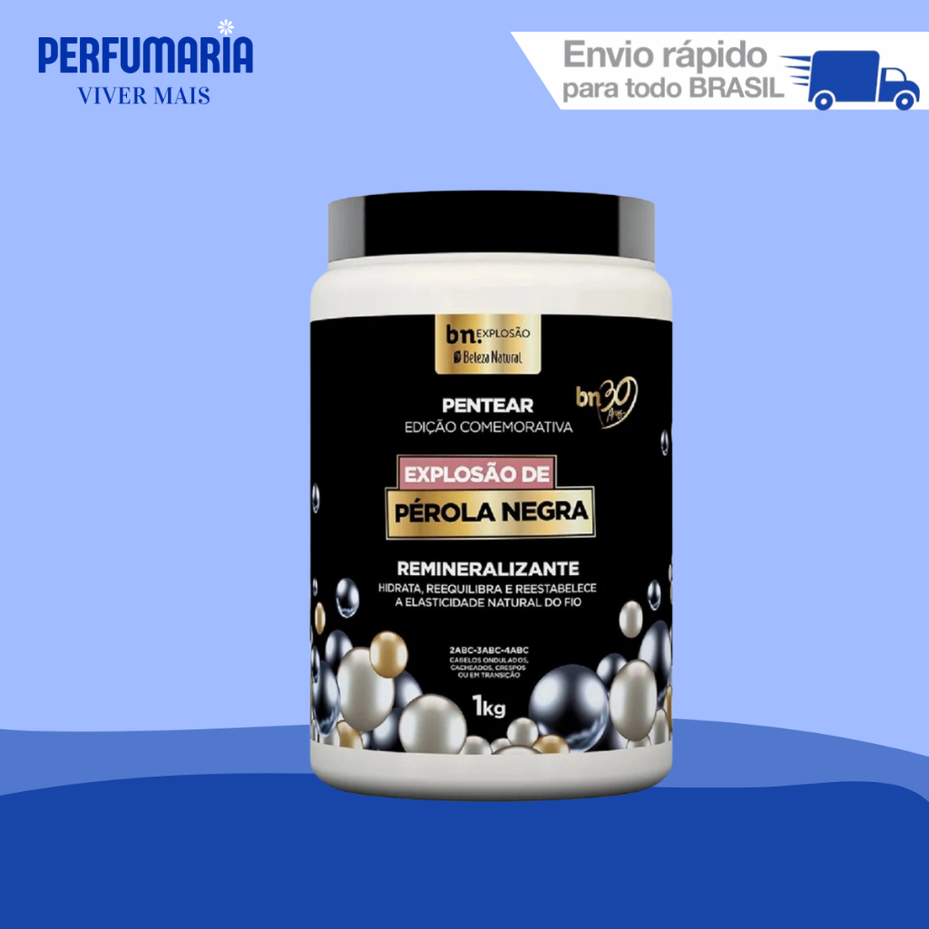 CREME DE PENTEAR EXPLOSÃO DE PÉROLA NEGRA BELEZA NATURAL 1KG