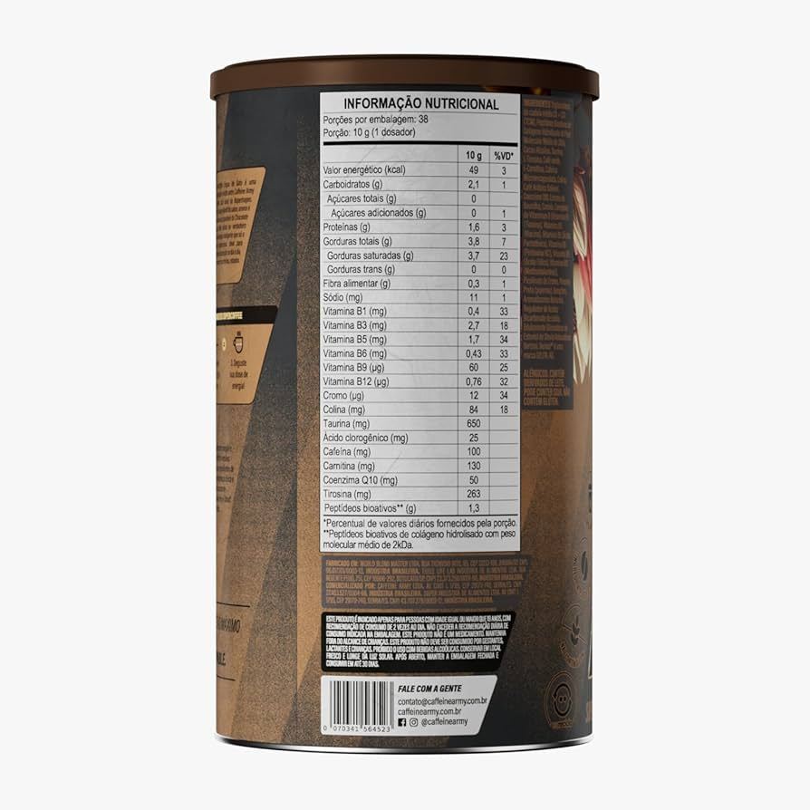 SUPERCOFFEE 3.0 380G LINGUA DE GATO - CAFFEINE ARMY — imagem 2 de 2