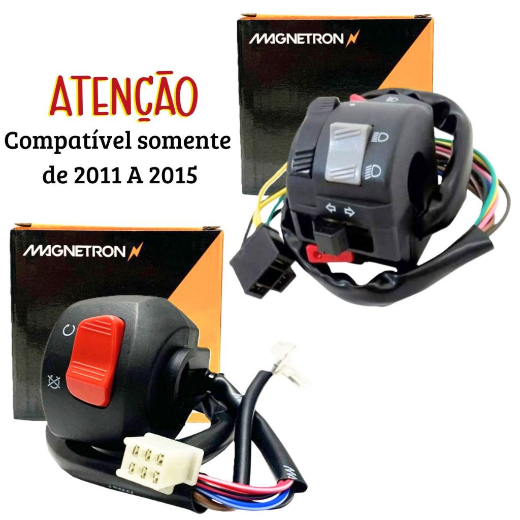 Chave de Luz + Punho de Partida Fazer 250 2011-2015 Magnetron em Oferta na Shopee