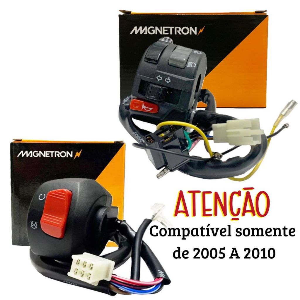 Chave de Luz + Punho de Partida Fazer 250 2005-2010 Magnetron em Oferta na Shopee