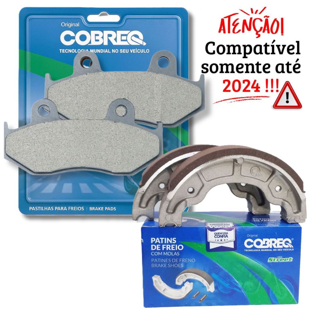 Kit Pastilhas de Freio e Lonas Elite 125 2019-2024 Cobreq em Oferta na Shopee