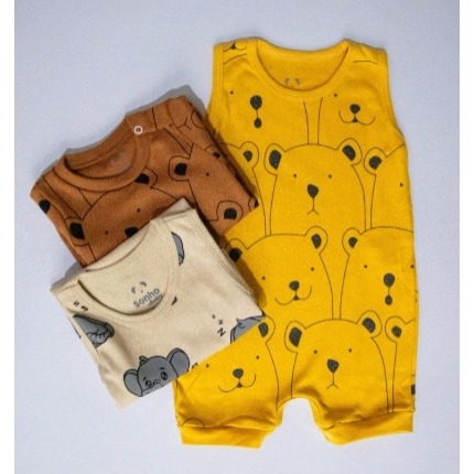 Kit 03 Macaquinhos 100% Algodão