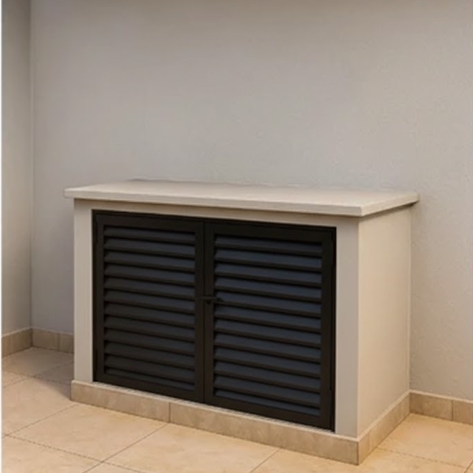 Porta Abrigo de Gás Folha Dupla 70x80x6cm com Alçapão e Portinhola em Oferta na Shopee