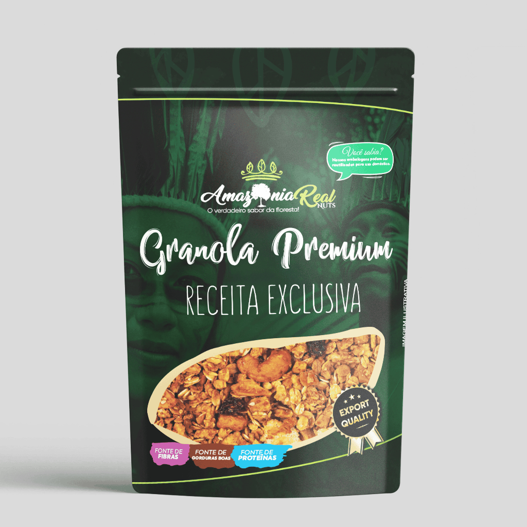 Granola Premium [RECEITA EXCLUSIVA + 10 INGREDIENTES] [COM ATM] - 1KG - Indústria Amazônia Real Nuts em Oferta na Shopee