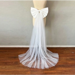 Laço Elegante com Cauda em Tule para Vestido de Noiva – Acessório Removível Luxuoso em Oferta na Shopee