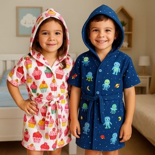 ROUPÃO INFANTIL BANHO COM CAPUZ ATOALHADO MACIO.
