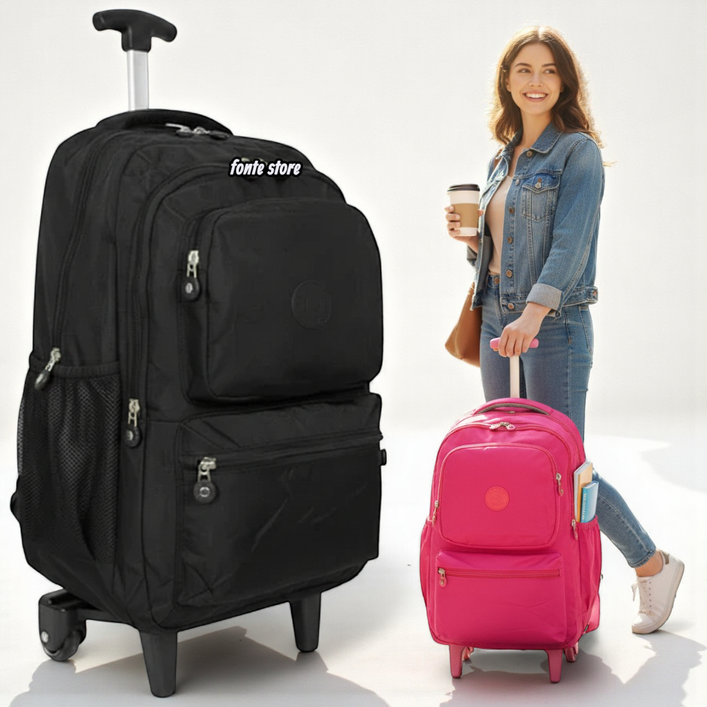 mochila de rodinha feminina reforçada modelo tactel