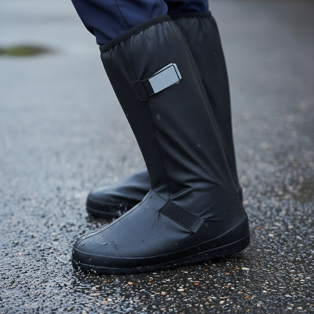 Protetor de Calçado de PVC Impermeável Premium para Motoqueiro Resistente e Antiderrapante