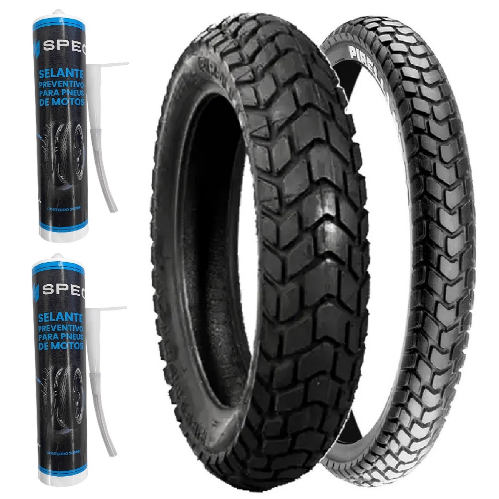 Pneu MOTO MT60 90/90-19 + 110/90-17 PIRELLI Bros Crosser Xre FLY + SELANTES PNEU SPEC 300ML