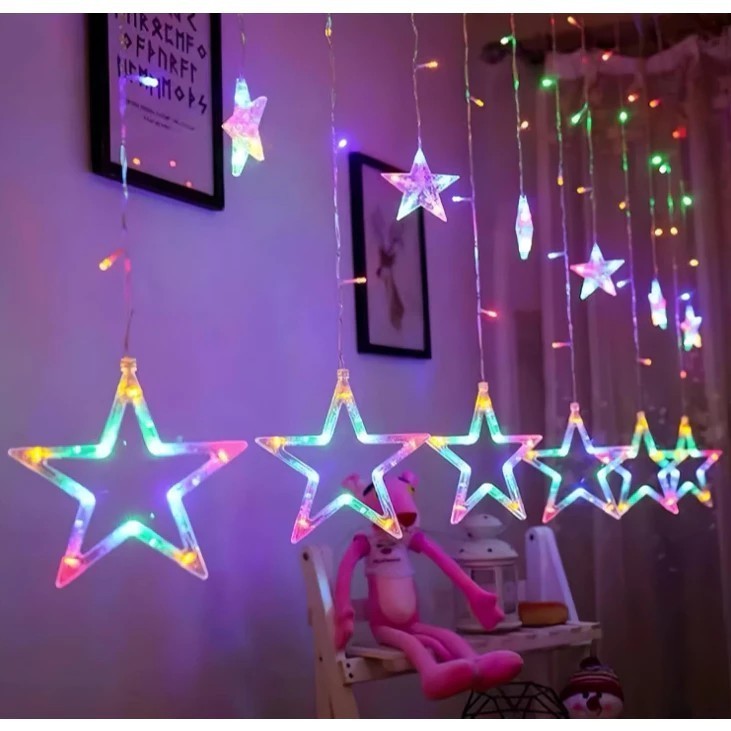 Pisca Pisca Cascatas Estrela Luxo Natal 8 Funções Decoração Halloween