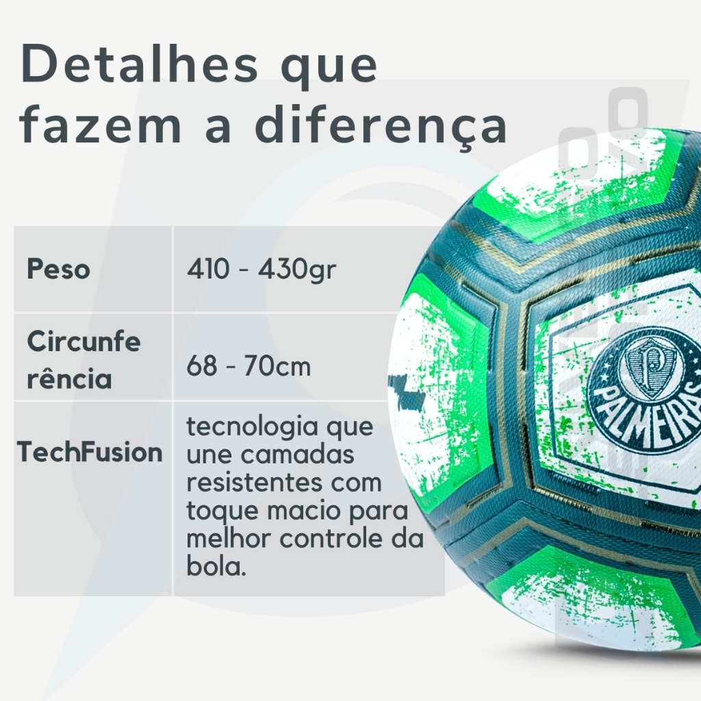Bola Futebol Palmeiras Time Clube Tamanho 5 Oficial Licenciada Original Profissional Adulto Leve · foto 2